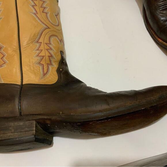 Rio of Mercedes Cowboy western Boots brown tan size 10B - Picture 14 of 15